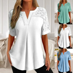 ✨【S-6XL】🎉 Tricou damă din dantelă, mânecă scurtă, model nou 2026