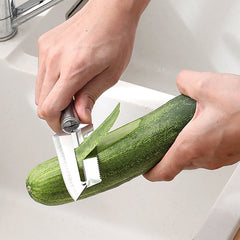 🔥【Cumpără 2, primești 1 gratis】🧅🔪Cuțit multifuncțional din oțel inoxidabil pentru fructe, curățitor și feliator 2 în 1 pentru fructe și legume!