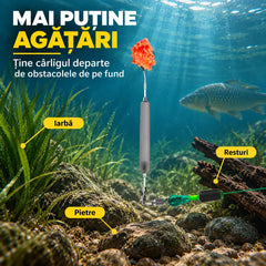 🎣 Rig Anti-Agățare Off-Bottom pentru Pescuit (Pachet 2 Pungi – 10 Bucăți Total) – Momeală Suspendată, Cârlige Iseama cu Spin (Mărimi 4# + 8#)!