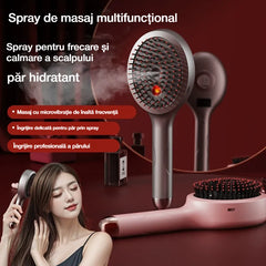💆‍♀️ Perie de masaj cu spray de îngrijire – relaxează scalpul, potrivită pentru îngrijirea părului acasă și coafare, cu funcție de masaj prin vibrații
