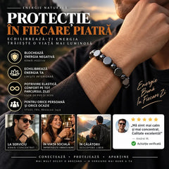 🔥 Brățară Masculină Premium din Obsidian și Hematit – Stil Elegant, Energie Pozitivă și Protecție Împotriva Energiilor Negative!