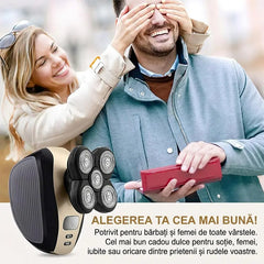 Aparat de Ras Electric 5 în 1 pentru Bărbați – 5 Capete 4D Flotante, Rezistent la Apă, Masină de Tuns pentru Cap și Barba, Kit Grooming Complet