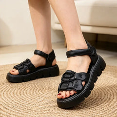 Sandale Romane cu Platformă Fashion 2026: Piele Moale, Design Modern și Efect de Alungire, Confortabil pentru Mers (Mărimi 35-40) 👡✨