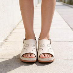 👡 Sandale Vintage din Piele Naturală cu Decupaje – Design Peep-Toe, Talpă Anatomică Absorbantă de Șocuri, Mărimi 35-43! 🌸🌿