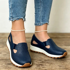 Sandale cu platformă din piele naturală, noi, 2026: design modern, cu model ajurat, talpă moale de 5 cm, confortabile și versatile (Mărimi 36-43) ✨👠