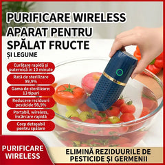 Rată de sterilizare >99.9%! Tehnologia wireless cu ioni de hidroxil elimină bacteriile și pesticidele de pe fructe, legume și carne.