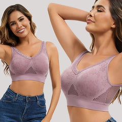 😍❤️【Set 3 bucăți】✨ Sutien din dantelă fără sârmă pentru femei — potrivit pentru 40–120 kg