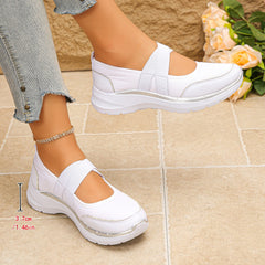 💖Cel mai mic preț pentru o perioadă limitată de timp👟Pantofi noi de damă mărimi mari, de primăvară/vară, cu talpă cu platformă, față flyknit, respirabili, închidere cu velcro, stil casual.