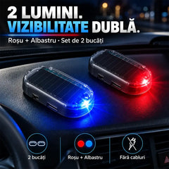☀️ Sistem Vizual de Avertizare LED Solar + Type-C – Încărcare solară ziua, clipire de siguranță noaptea! 🚗🔒