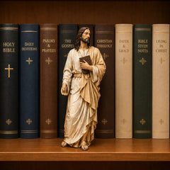 🛍️ Artă și Credință! Statuete Decorative din Rășină cu Isus pentru Bibliotecă | 4 Modele