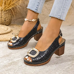 Sandale Elegante cu Toc Stabil – Mers Fără Durere și Confort Absolut la Fiecare Pas! ✨
