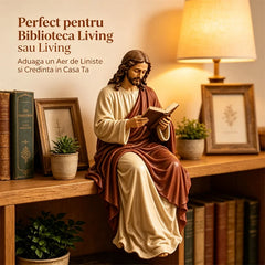 🛍️ Pace și Credință! Statuetă Religioasă cu Isus și Maria Citind pentru Bibliotecă