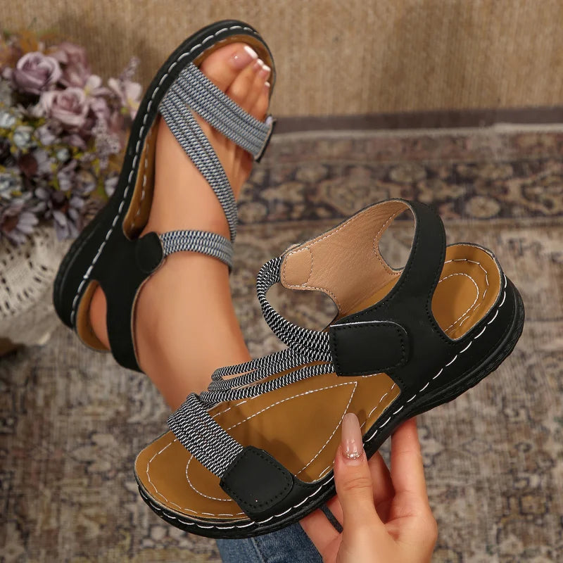 Sandale de Damă cu Barete Elastice și Velcro 2026: Stil Sportiv Ușor, Talpă Moale și Confortabilă, Ideale pentru Plimbări (Mărimi 36-43) 🌿👡