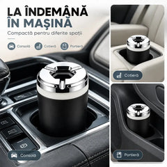 🚗 Ofertă Limitată: Cumpără 1, Primești 1 GRATUIT (Set 2 Bucăți)! Scrumieră Auto Premium cu Capac Rotativ · Anti-Miros și Anti-Cenușă · Interior Detașabil · Compatibilă Universal cu Suportul de Pahare!