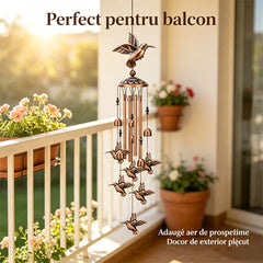 Clopoței de Vânt Retro din Metal pentru Grădină și Terasă - Modele Colibri, Fluture, Albină, Înger, Sunet Relaxant, Decor Creativ Curte