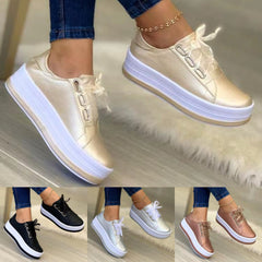 Új női casual cipő kerek orral és vastag talppal (35–43)