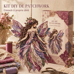 Set DIY Premium Deco Zână din Material Textile Patchwork – Ornament Suspendat Lucrat Manual cu Aripi, Decorațiune Romantică de Perete și Window Display pentru Casă