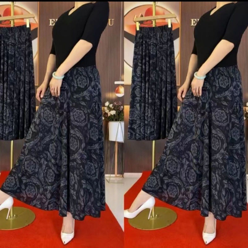 🌸👗 Fustă plisată cu imprimeu floral, talie înaltă – model nou de vară