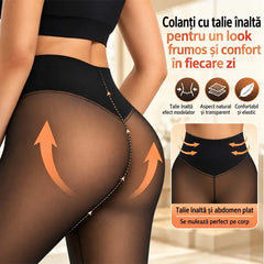 🔥 Colanți Termici Negri Translucizi cu Căptușeală Fleece – Căldură, efect modelator și stil elegant în sezonul rece! 💃✨