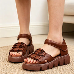 Sandale Romane cu Platformă Fashion 2026: Piele Moale, Design Modern și Efect de Alungire, Confortabil pentru Mers (Mărimi 35-40) 👡✨