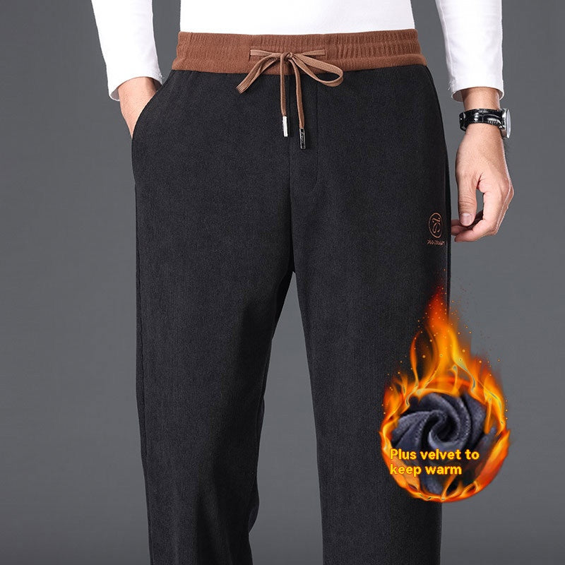 🔥🔥 50 % zľava – Pánske zosilnené bavlnené nohavice s flísovou podšívkou