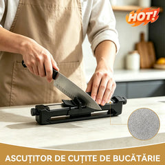 Dispozitivul inovator care transformă orice cuțit vechi într-o lamă de calitate profesională. Sigur, rapid și extrem de ușor de folosit!