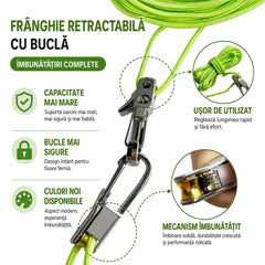 ⛺ Fixare rapidă și sigură! Set de 8 piese - Întinzător de frânghie din metal de înaltă rezistență (4 întinzătoare cu scripete + 4 frânghii rezistente )! ✨