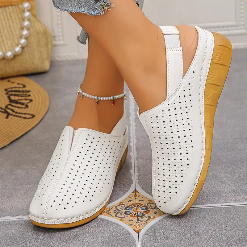 Pantofi de Vară din Piele Naturală 2026: Design Slip-On cu Platformă Confortabilă, Model Perforat Respirabil pentru Exterior (Mărimi 36-43) 🌿👡