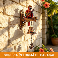 🛍️ Decor Tropical Retro! Clopoțel de Perete cu Papagal Tiki Bar "Parrot Head Paradise"