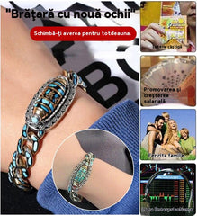 Brățară din argint 925, retro, cu șase cifre, turcoaz, cu mărgele de transfer Mantra