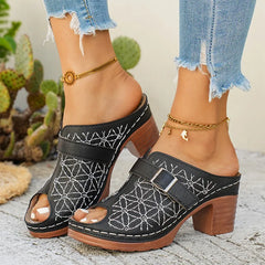 Colecția de Vară 2026 ✨ Saboți Eleganți cu Toc Gros 👠 Stil European Modern și Confortabil!