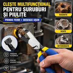 🔧 Clește Multifuncțional pentru Șuruburi și Piulițe Ruginite sau Deteriorate – Prindere Fermă, Oțel Cr-V, Funcție de Dezizolare, Tăiere și Sertizare!