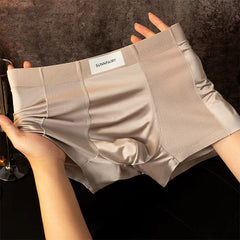 🩲 Spune ADIO mizeriei din pantaloni! Boxeri Premium din Mătase de Gheață cu Plasă Ultra-Respirabilă – Set de 4, Efect Răcoritor! ❄️🔥