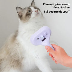 🐱🐕 Periuță de îndepărtare a părului cu spray, 2 în 1, pentru pisici și câini