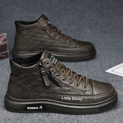 🔥【39-44-es méret】Férfi lezser, magas szárú tornacipő oldalsó cipzárral