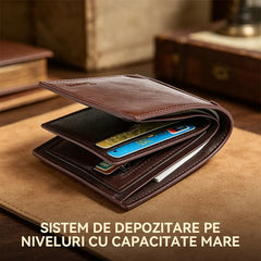 Stil Masculin 2026 ✨ Portofel Compact Pliabil în Trei din Piele Naturală 💼 Compartimentare Inteligentă și Rafinament!