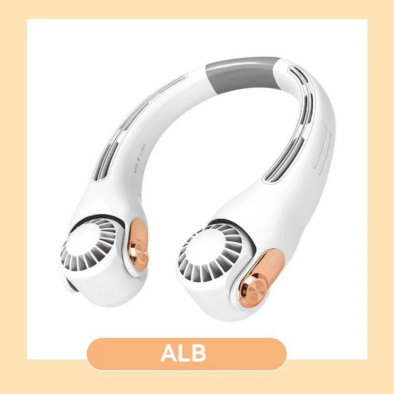 Ventilator Portabil pentru Gât, Design Ergonomic Fără Mâini, Flux de Aer 360°, Autonomie 12H, Ultra Silențios, 3 Viteze, Încărcare Rapidă USB-C