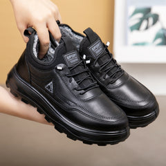 Férfi téli bőrcsizma – vízálló, meleg béléssel, puha talpú, csúszásmentes, egész nap kényelmes