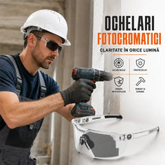 Ochelari de Protecție Multipurpose pentru Muncă și Sport – Anti-Praf, Anti-Vânt și Protecție UV400 pentru Lucrări de Tâmplărie, Bricolaj, Service Auto, Grădinărit și Ciclism