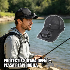 ☀️ Șapcă de Vară cu Ventilator Solar și Reîncărcabilă USB – Protecție UV, Răcorire Instantanee, Ajustabilă, 5 Culori! 🧢💨