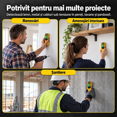 🔍 Detector Multifuncțional pentru Perete SH402 – Găurește în Siguranță! Detectare Precisă pentru Lemn, Metal și Cabluri sub Tensiune!