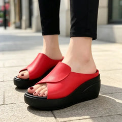【Piele Naturală Nouă Îmbunătățită】Papuci Eleganți Premium din Piele Naturală cu Talpă Moale