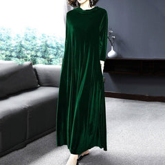 50% KEDVEZMÉNY 【M-4XL】Elegáns arany bársonyruha, belülről kifelé elegáns bájt sugároz!