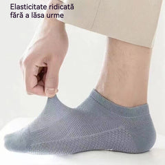 🔥【Cumperi 5 și primești 5 GRATIS!】🧦🧦【Set de 10 perechi】Șosete scurte pentru bărbați, șosete invizibile (tip tălpici), subțiri de vară, anti-miros și absorbante.