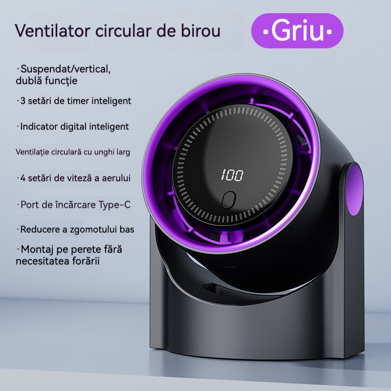 🧊🍃 Nou ventilator de birou tip turbină, fără pale (se poate monta și pe perete)