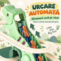 🦖 Aventură Continuă cu Dinozauri! Pistă Electrică pentru Copii cu Urcare Automată pe Scară! Include 9 Dinozauri Colorați · Alunecare Fluentă · Asamblare Ușoară și Distracție Nelimitată!