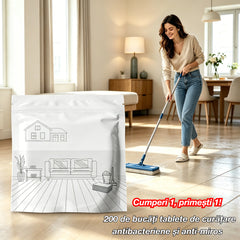 🧹【Cumperi 1, primești 1!】✨ 200 de bucăți tablete de curățare antibacteriene și anti-miros | pentru podele din lemn, pardoseli laminate, gresie și pereți de rulote