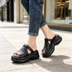 🔥【35-40】👡Sandale noi pentru femei, cu talpă groasă și care sporesc înălțimea (înălțimea tocului 6 cm)