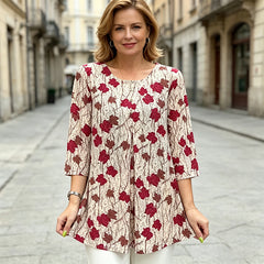 【XL-8XL】Lejeră și avantajoasă｜Bluză cu imprimeu, confortabilă și elegantă chiar și pentru mărimi mari