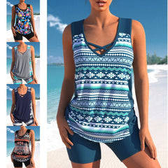 👙Costum de baie din două piese, cu imprimeu, uscare rapidă și design modern